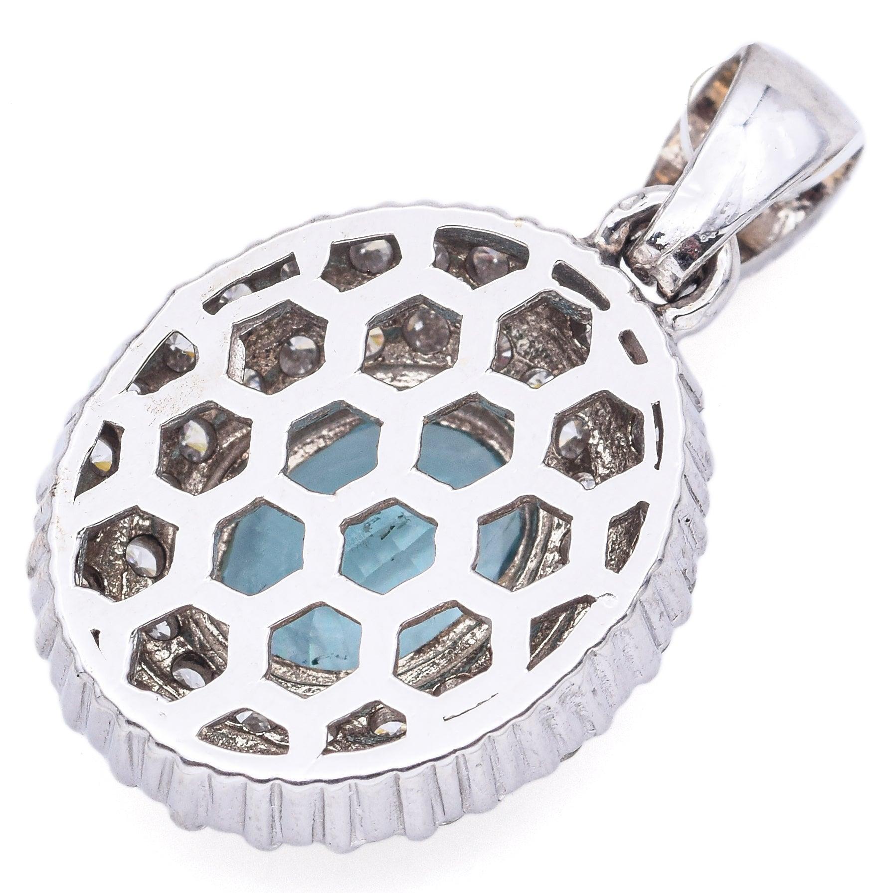 Women's 14K White Gold GIA 1.07 Ct Paraiba Tourmaline & 0.70 TCW Diamond Pendant For Sale