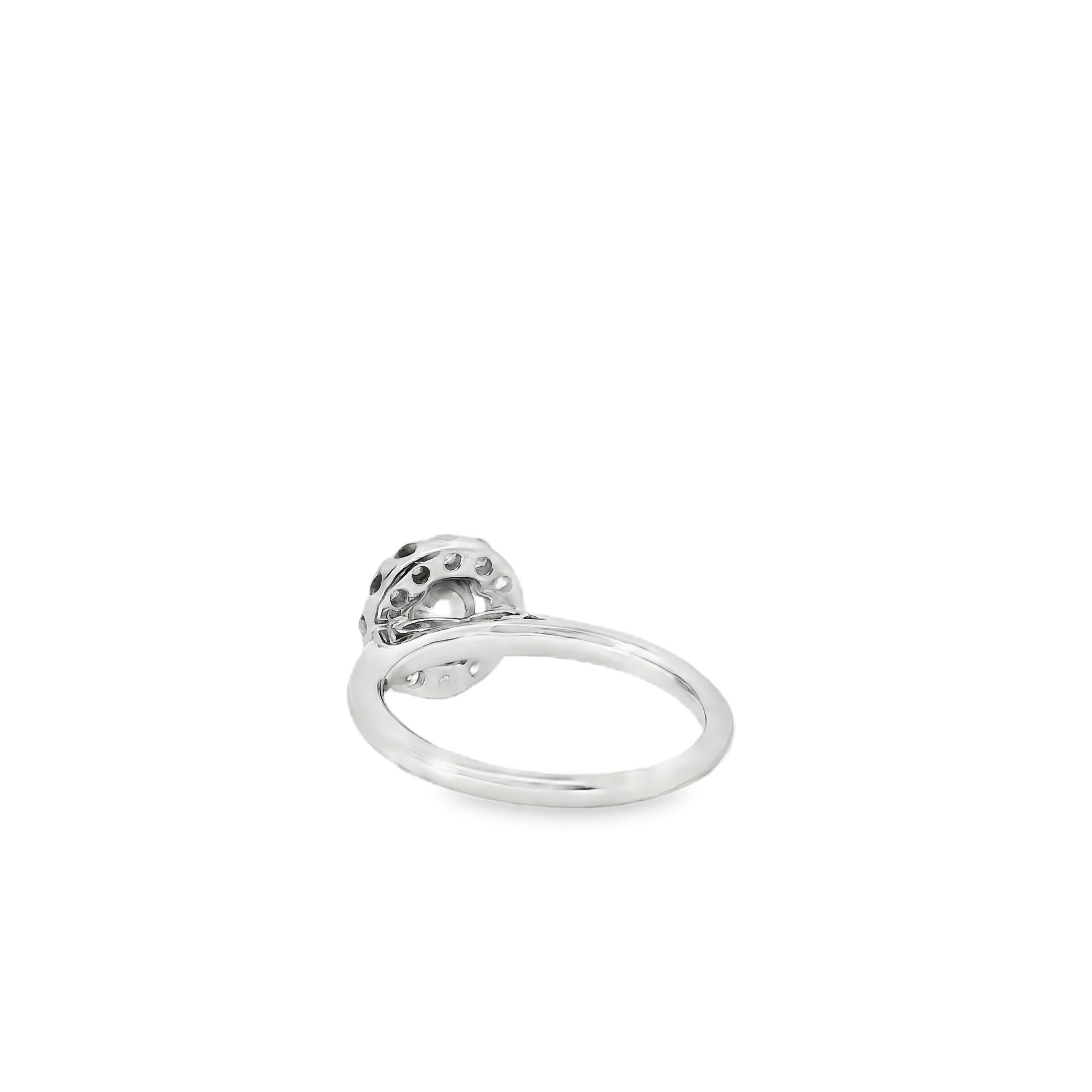 Bague de fiançailles en or blanc 14k certifiée GIA 1,02ct diamant rond brillant en vente 5