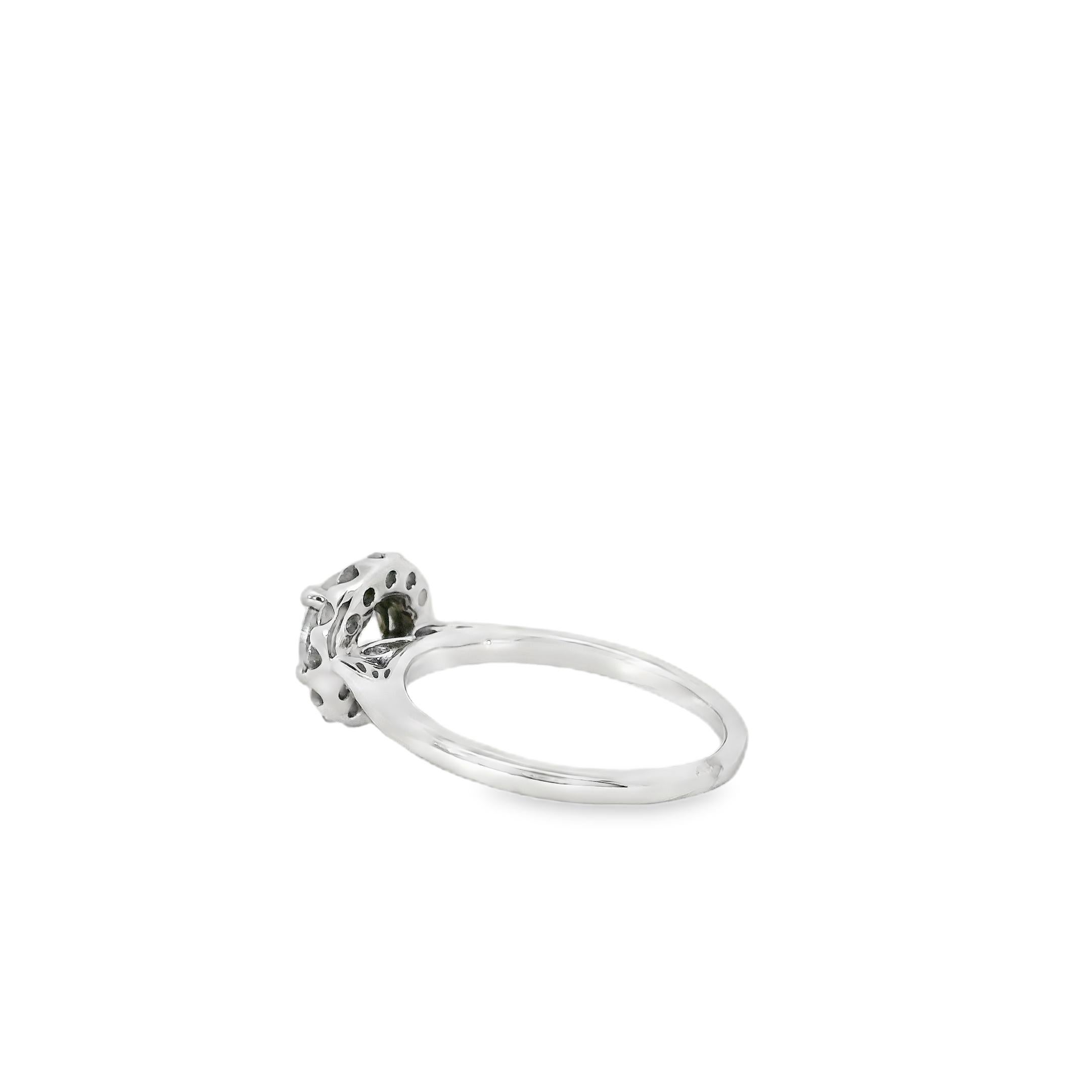 Bague de fiançailles en or blanc 14k certifiée GIA 1,02ct diamant rond brillant en vente 4