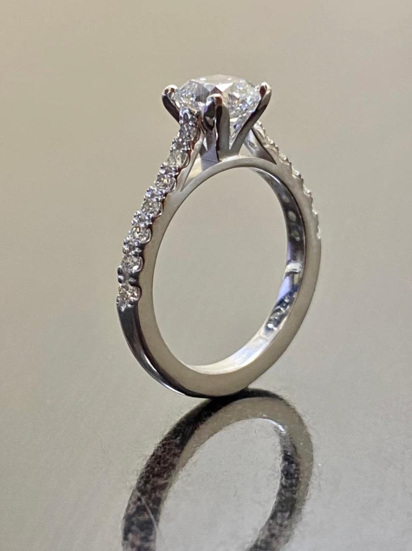 Modern 14K White Gold GIA Certified 1.51 Carat Cushion Cut Diamond Engagement Ring For Sale