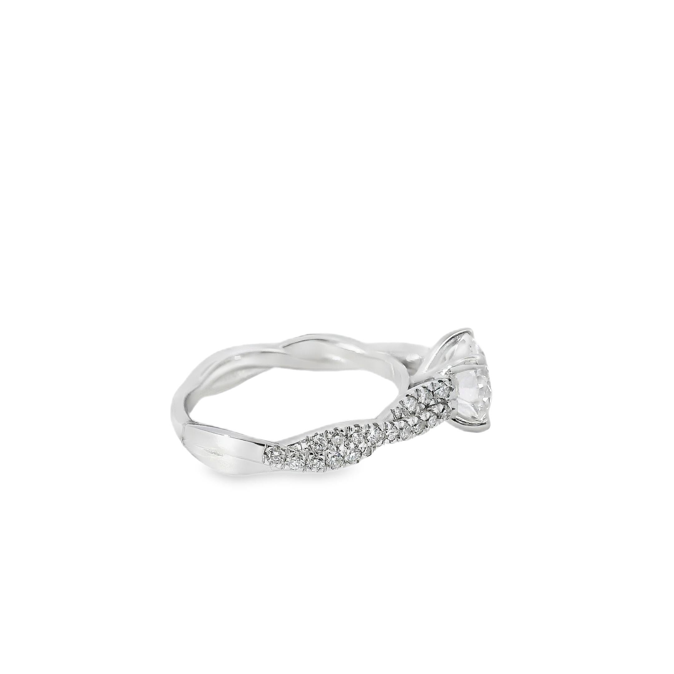 Anello di fidanzamento con diamante rotondo certificato GIA in oro bianco 14k da 1,54 carati in vendita 7