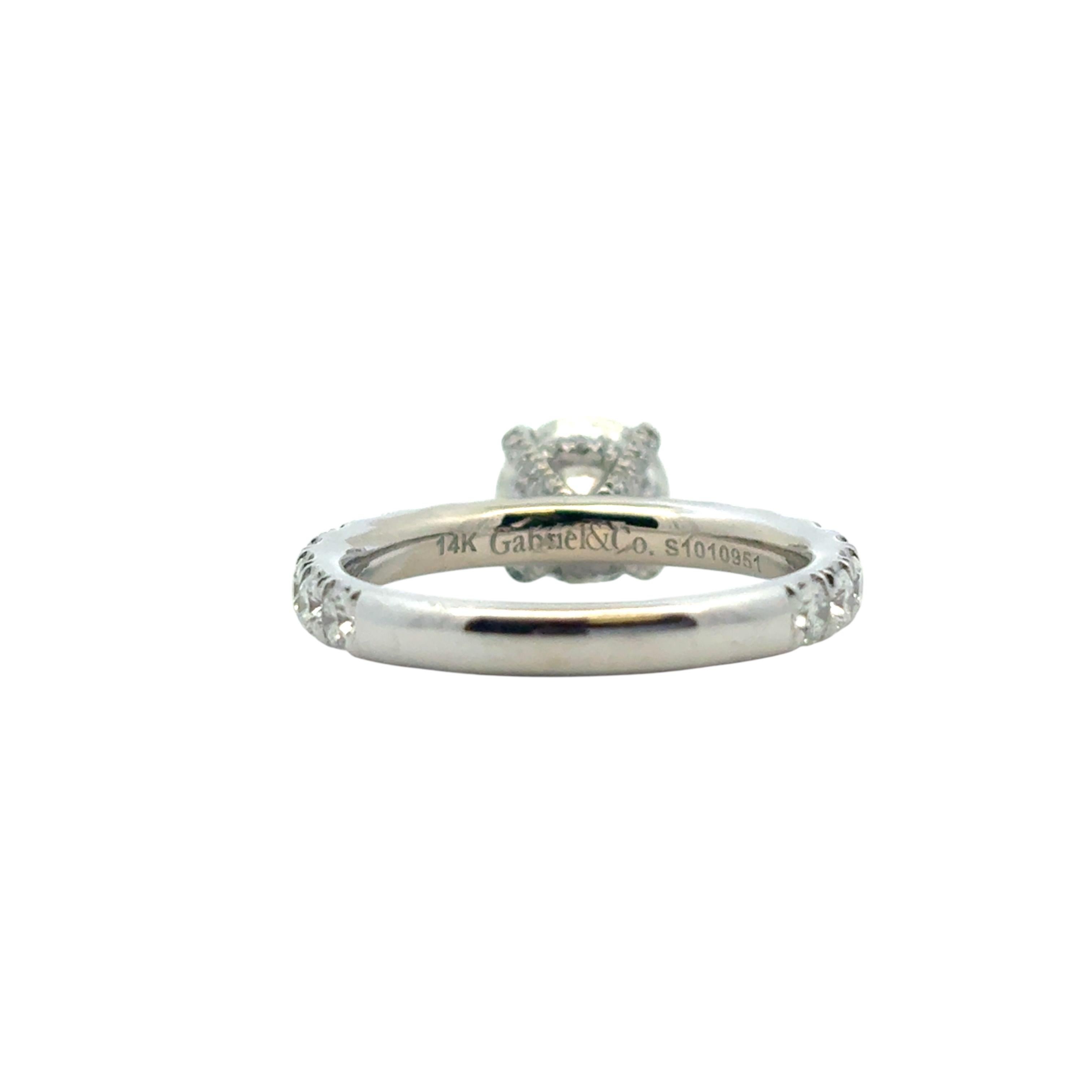 De las mujeres 14k White Gold GIA Certified 1.62ct Diamond Gabriel and Co. Engagement Ring en venta