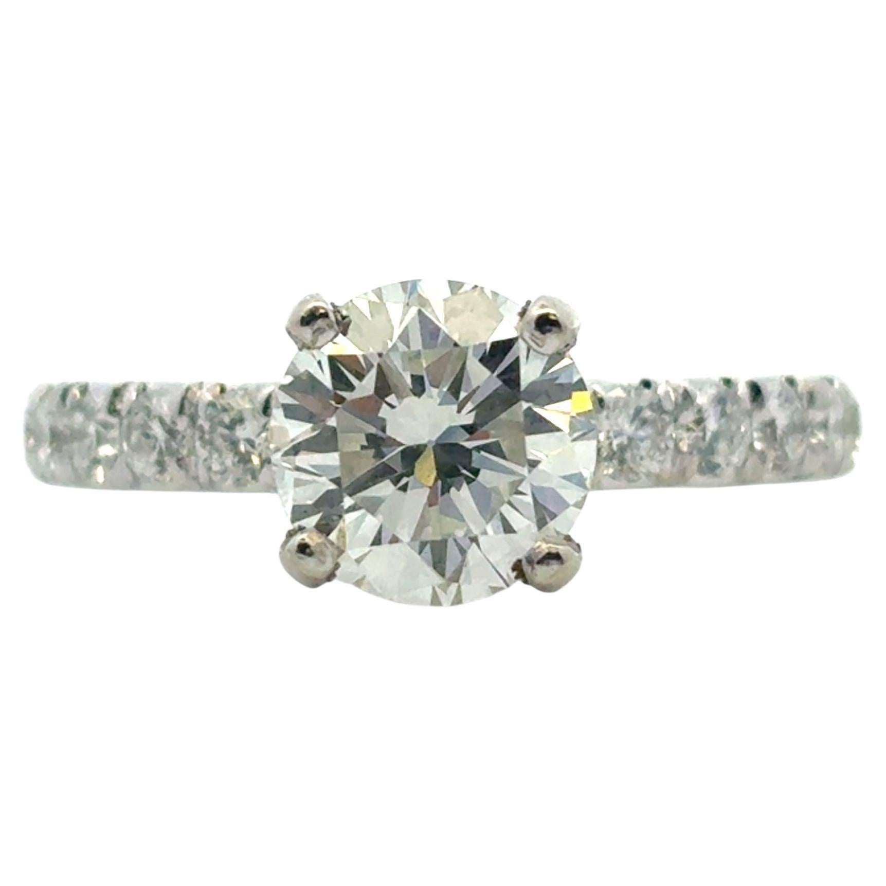 14k White Gold GIA Certified 1.62ct Diamond Gabriel and Co. Engagement Ring