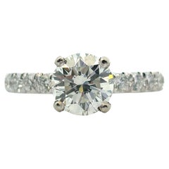 14k White Gold GIA Certified 1.62ct Diamond Gabriel and Co. Engagement Ring