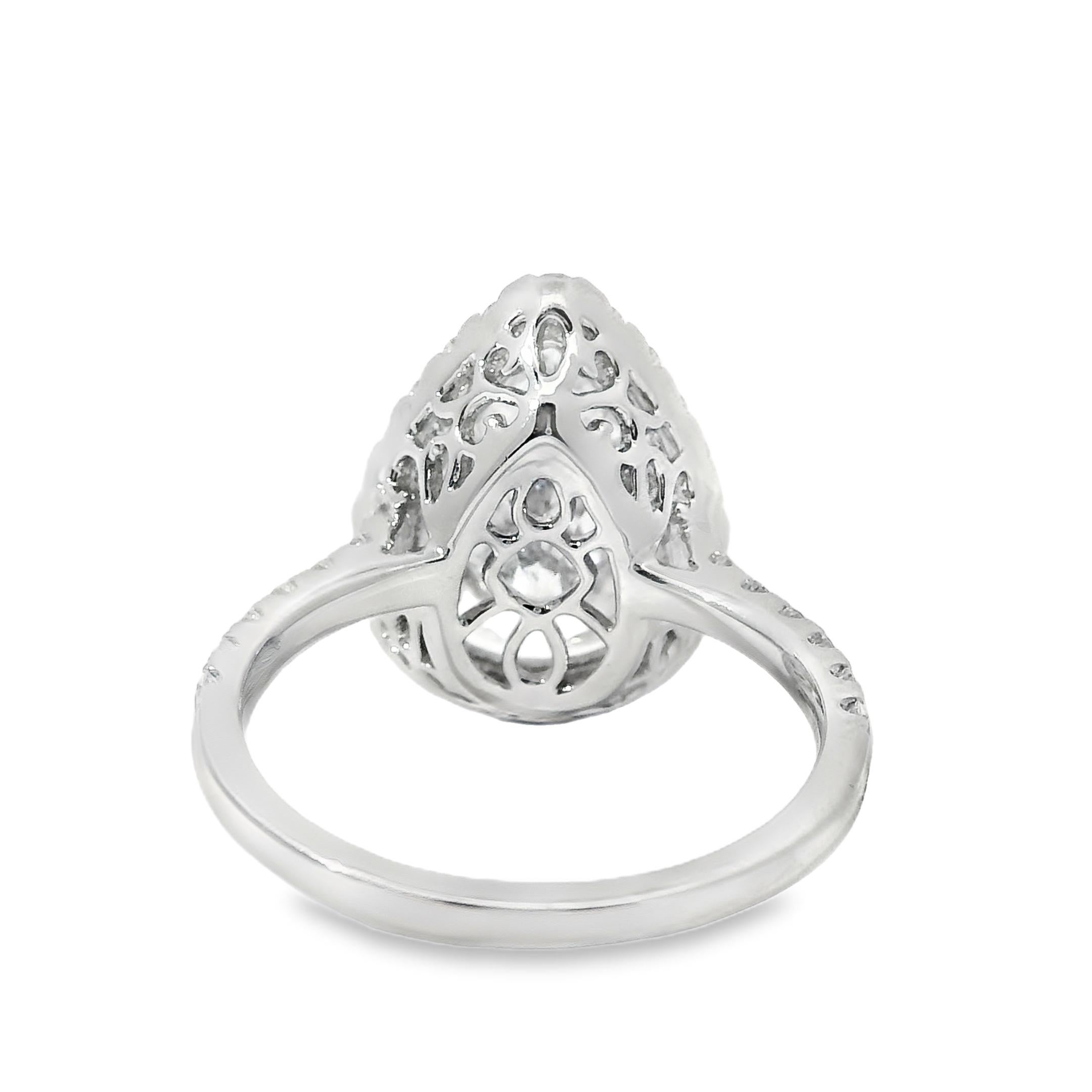 Anillo de compromiso de oro blanco de 14k con diamante talla pera certificado GIA de 4,02 ctw en venta 6