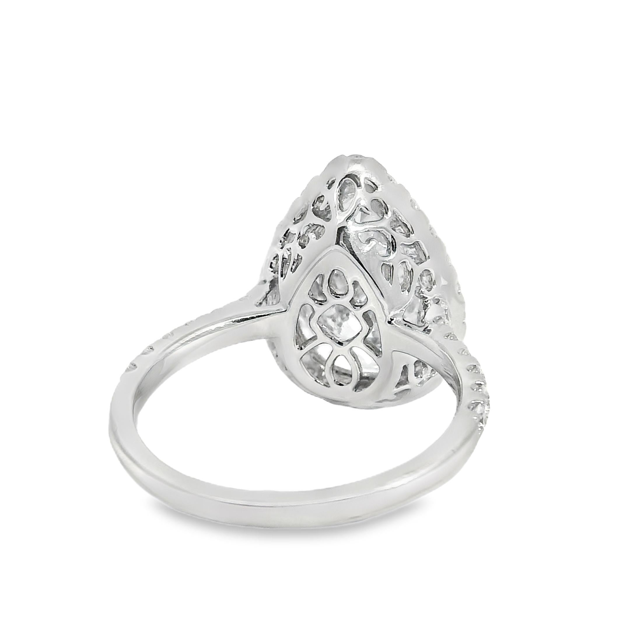 Anillo de compromiso de oro blanco de 14k con diamante talla pera certificado GIA de 4,02 ctw en venta 7