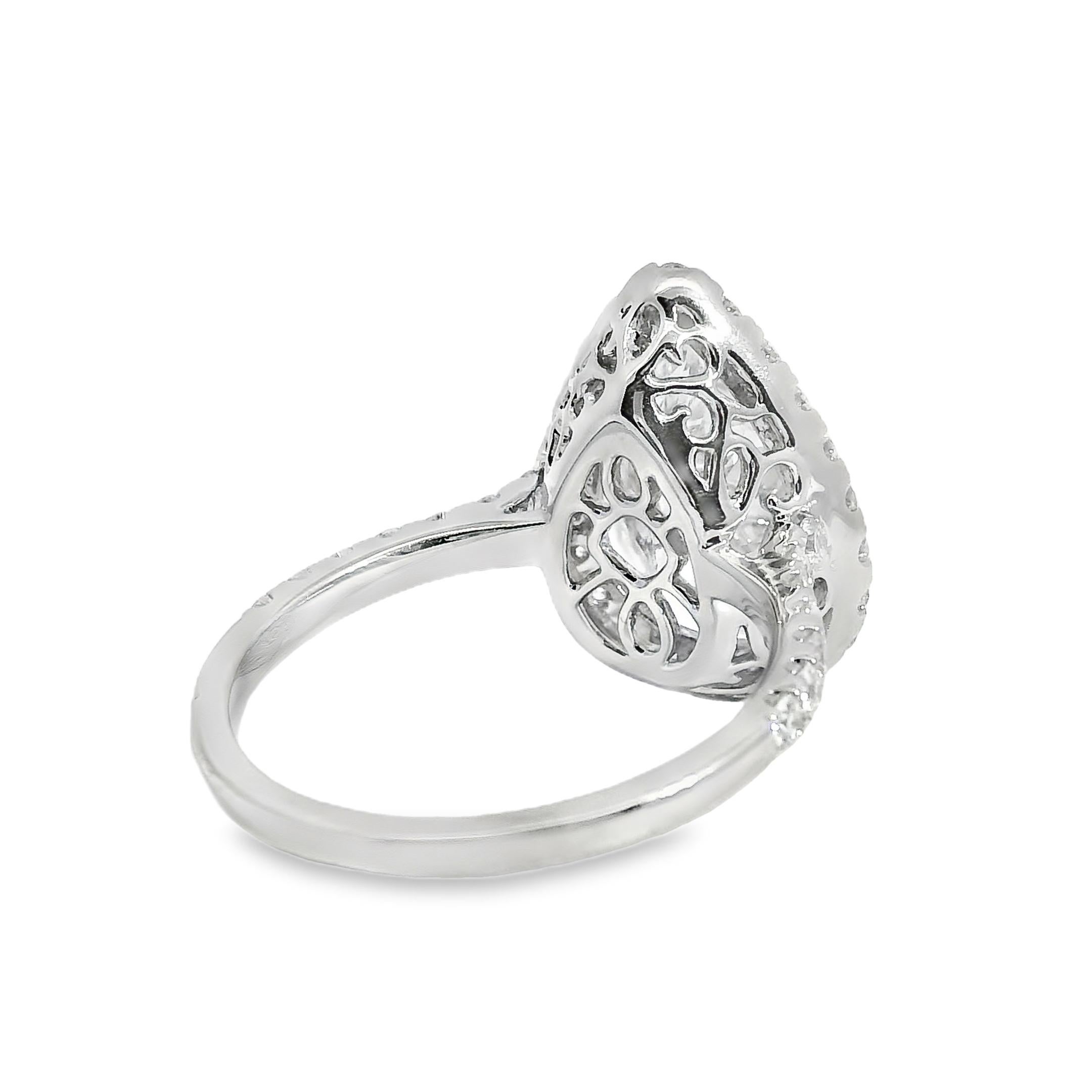 Anillo de compromiso de oro blanco de 14k con diamante talla pera certificado GIA de 4,02 ctw en venta 8