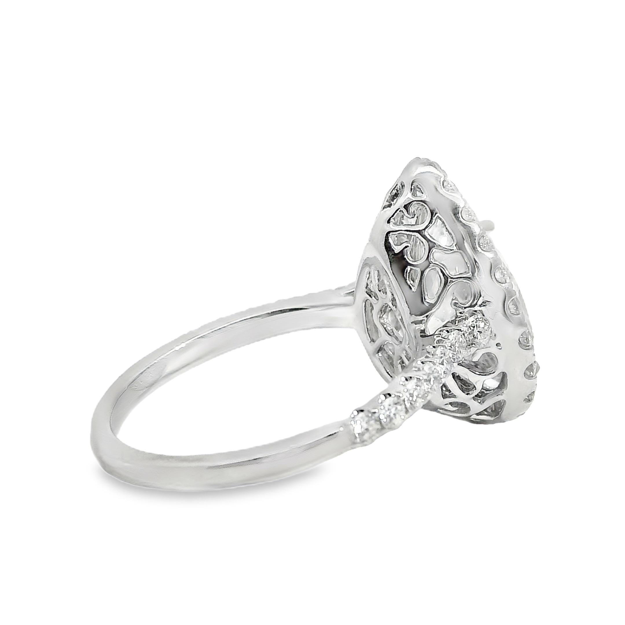 Anillo de compromiso de oro blanco de 14k con diamante talla pera certificado GIA de 4,02 ctw en venta 10