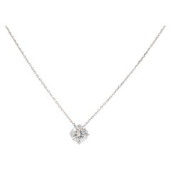 Collana con ciondolo con diamante certificato GIA in oro bianco 14k
