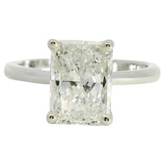 14k Weißgold GIA zertifiziert Smaragdschliff Diamant Verlobungsring