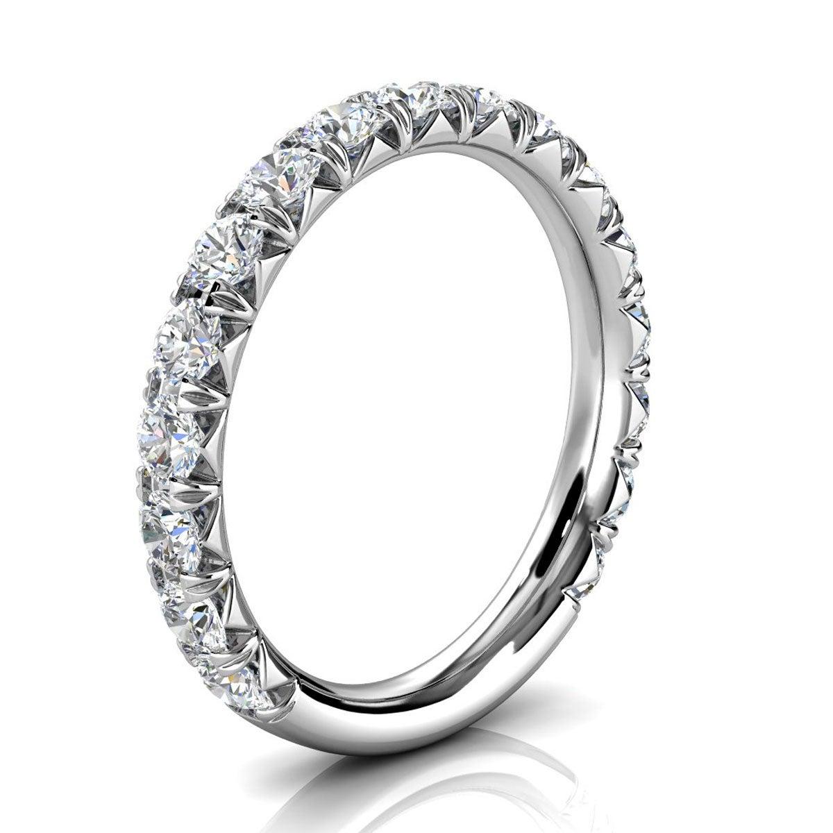 For Sale:  14k White Gold GIA French Pave Diamond Ring '1 Ct. Tw' 2