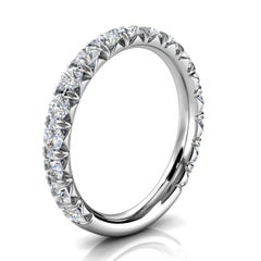 14k White Gold GIA French Pave Diamond Ring '1 Ct. Tw'