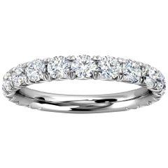 Anillo de diamantes con pavé francés de oro blanco de 14k GIA '1 Ct. Tw'