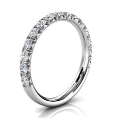 14K White Gold GIA French Pave Diamond Ring '3/4 Ct. Tw'
