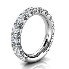 14k White Gold GIA French Pave Diamond Ring '3 Ct. tw'
