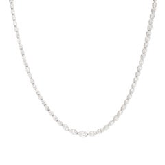 14k White Gold Graduating Pear Diamond Necklace