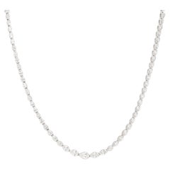 14k White Gold Graduating Pear Diamond Necklace