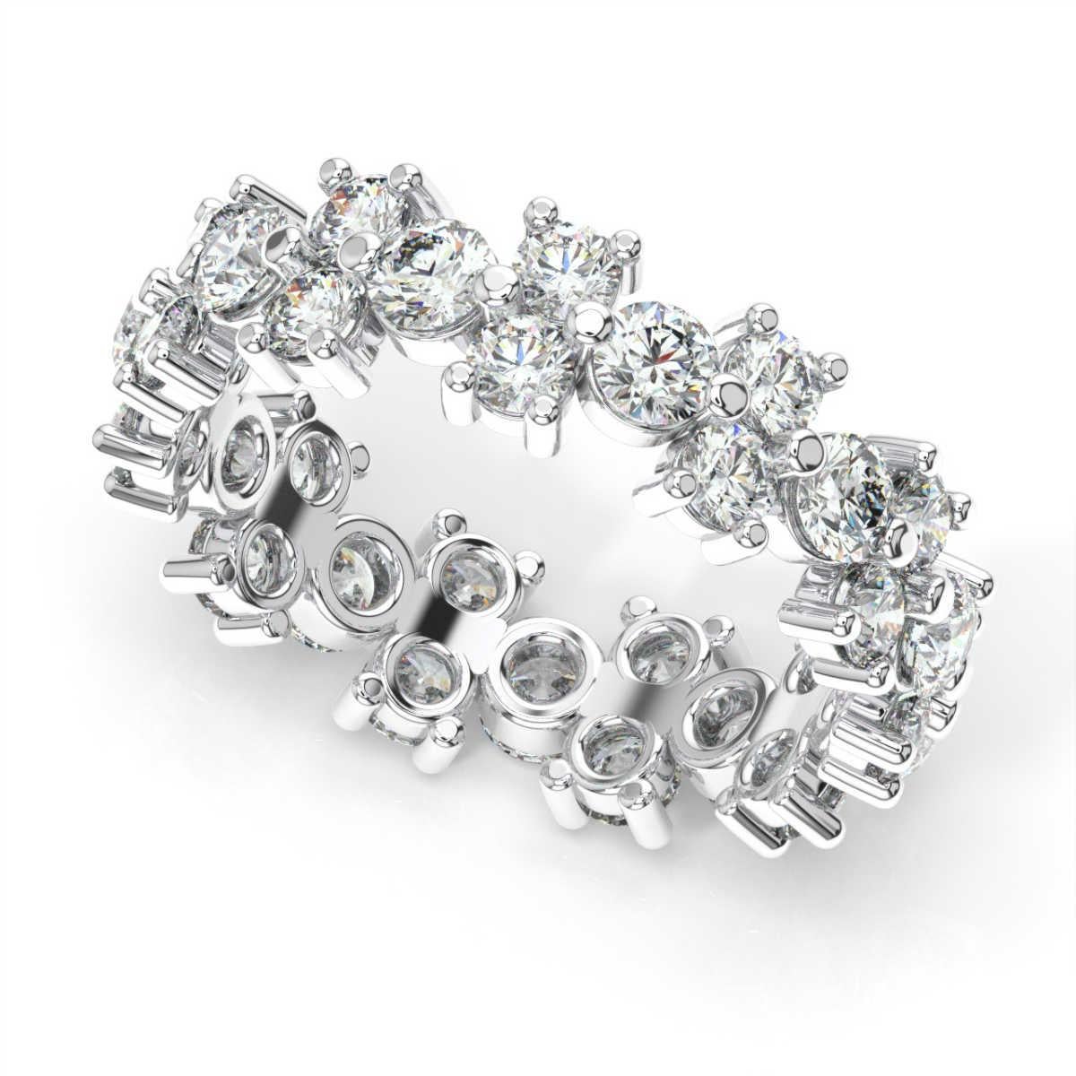 Round Cut 14K White Gold Greta Eternity Diamond Ring '2 1/2 Ct. Tw' For Sale