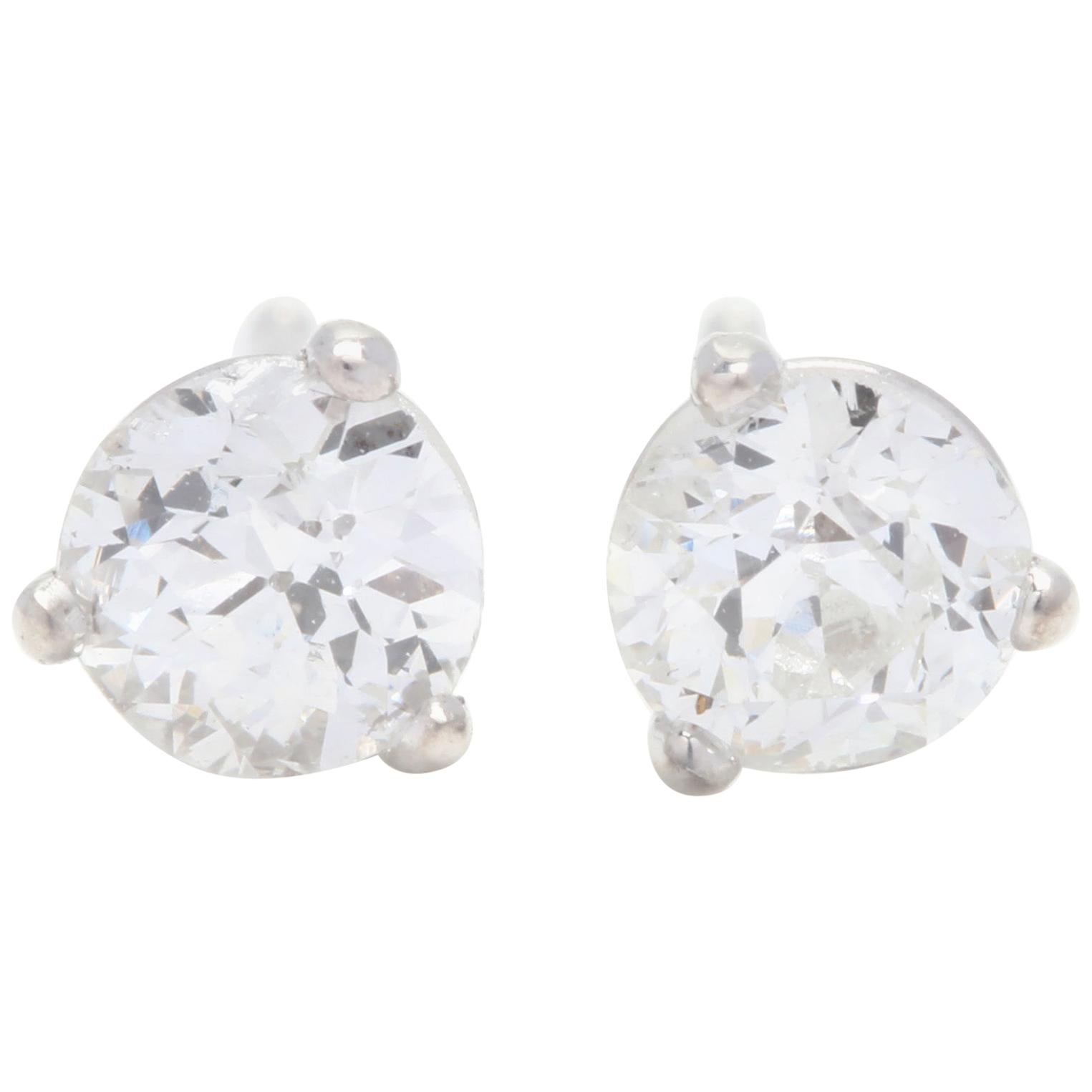 half carat diamond stud earrings for sale