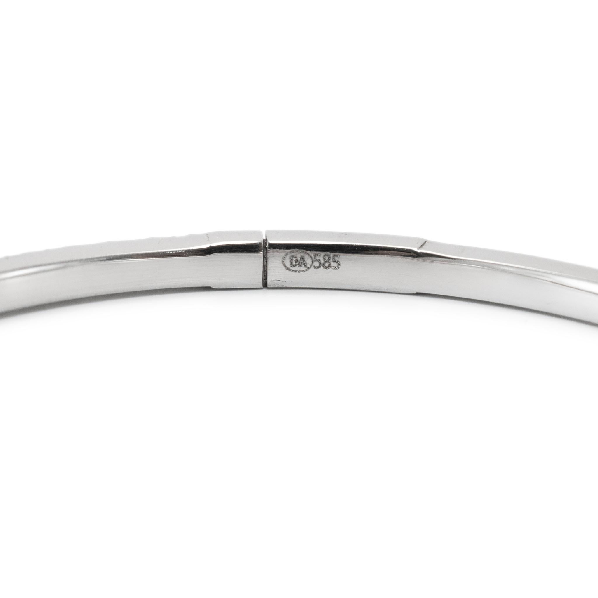 Bracciale a mezza eternità in oro bianco 14K Tennis 1,35ct Diamond Bangle in vendita 1