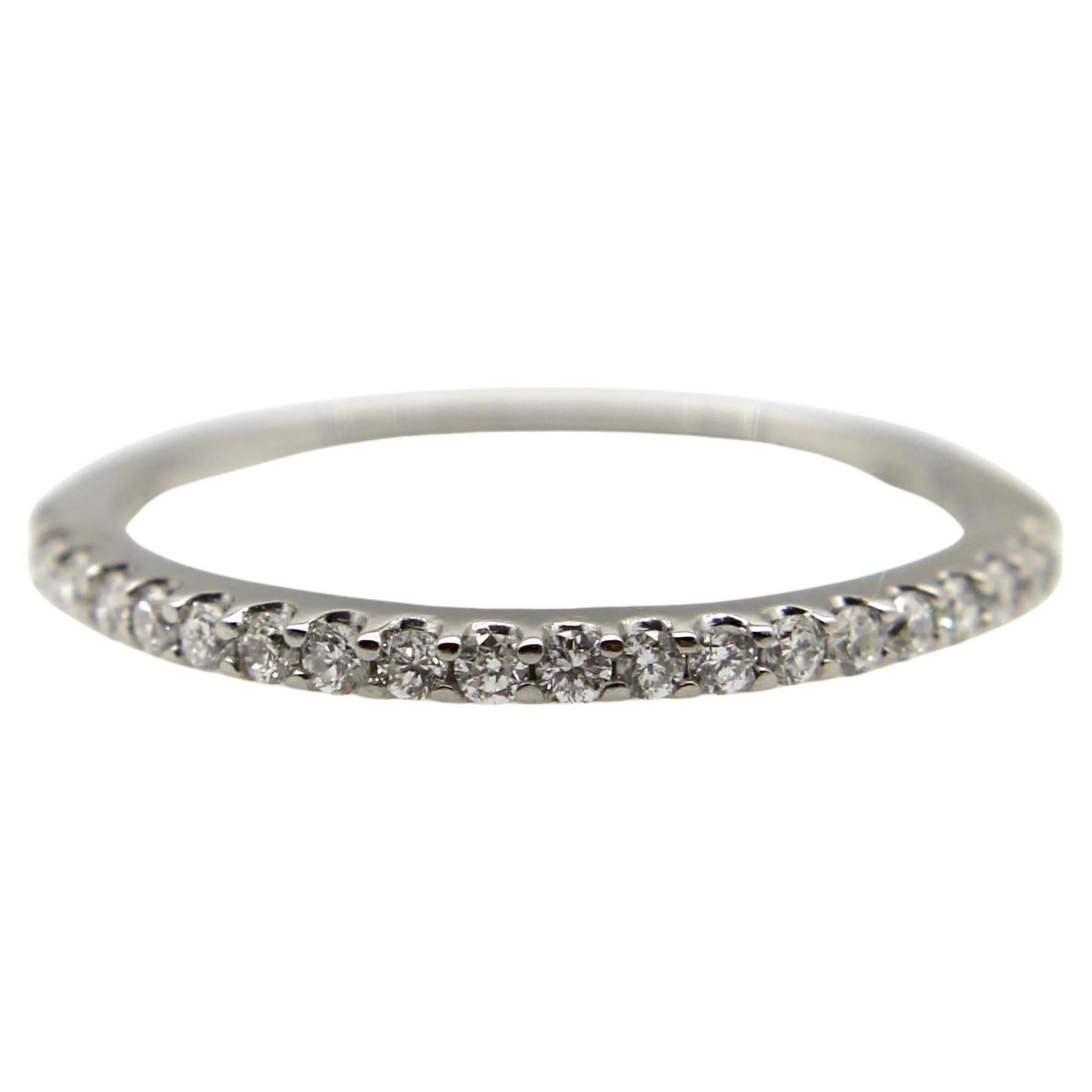 14K White Gold Half-Hoop Eternity Band