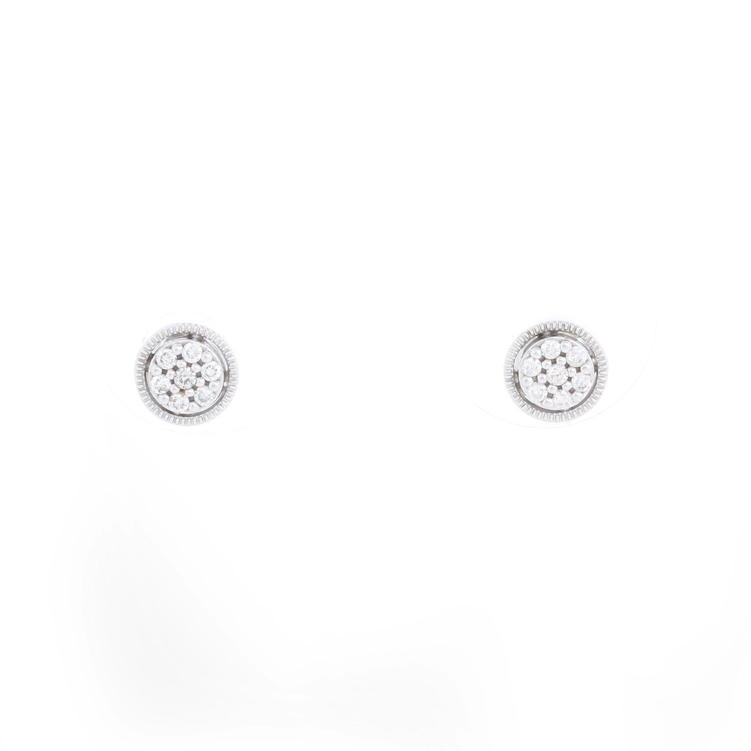 14K White gold Halo Pave Diamond Studs - Halo style studs set in 14K white gold. Weighing approximately .50 cts. Excellent every day earrings. Total weight 1.5 grams.