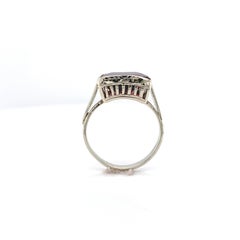 14K White Gold Hand Engraved Ring with an 8.35 carat Rhodolite Garnet