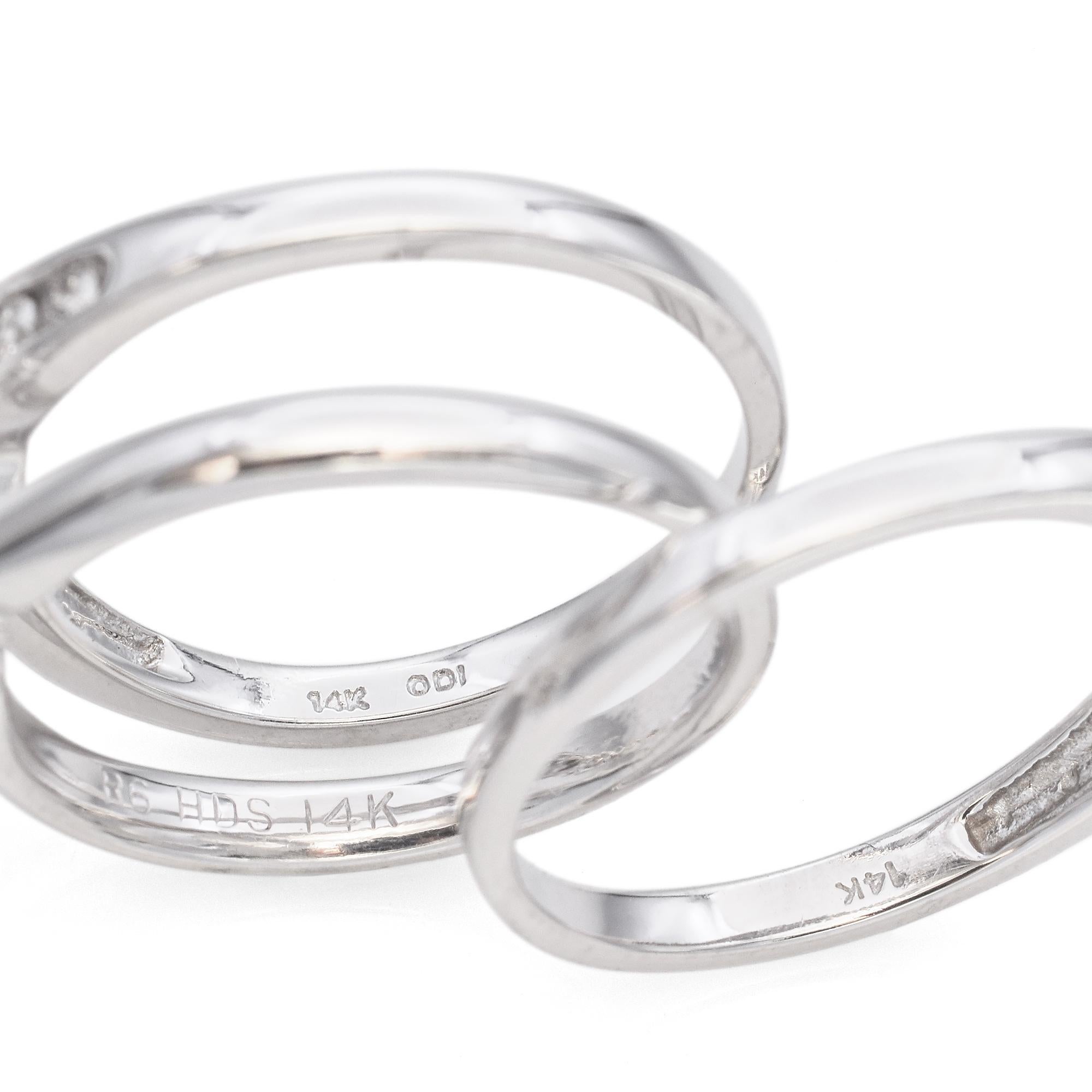 14K White Gold Heart-Cut 0.57 TCW Diamond Engagement Ring Set For Sale 1