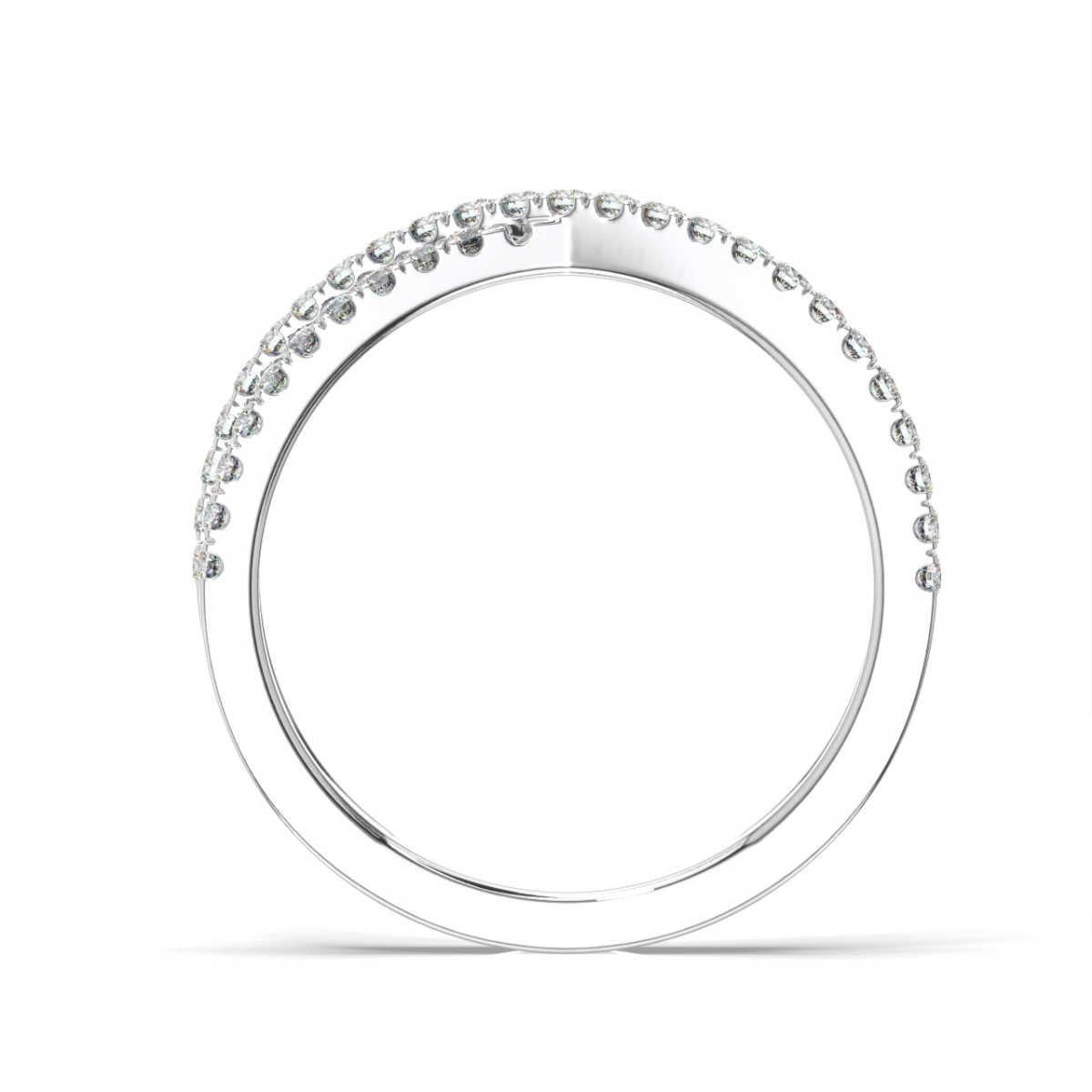 Two petite bands of micro prong set diamonds to wrap interweave each other in this contemporary ring.

Product details: 

Center Gemstone Color: WHITE
Side Gemstone Type: NATURAL DIAMOND
Side Gemstone Shape: ROUND
Metal: 14K White Gold
Metal Weight:
