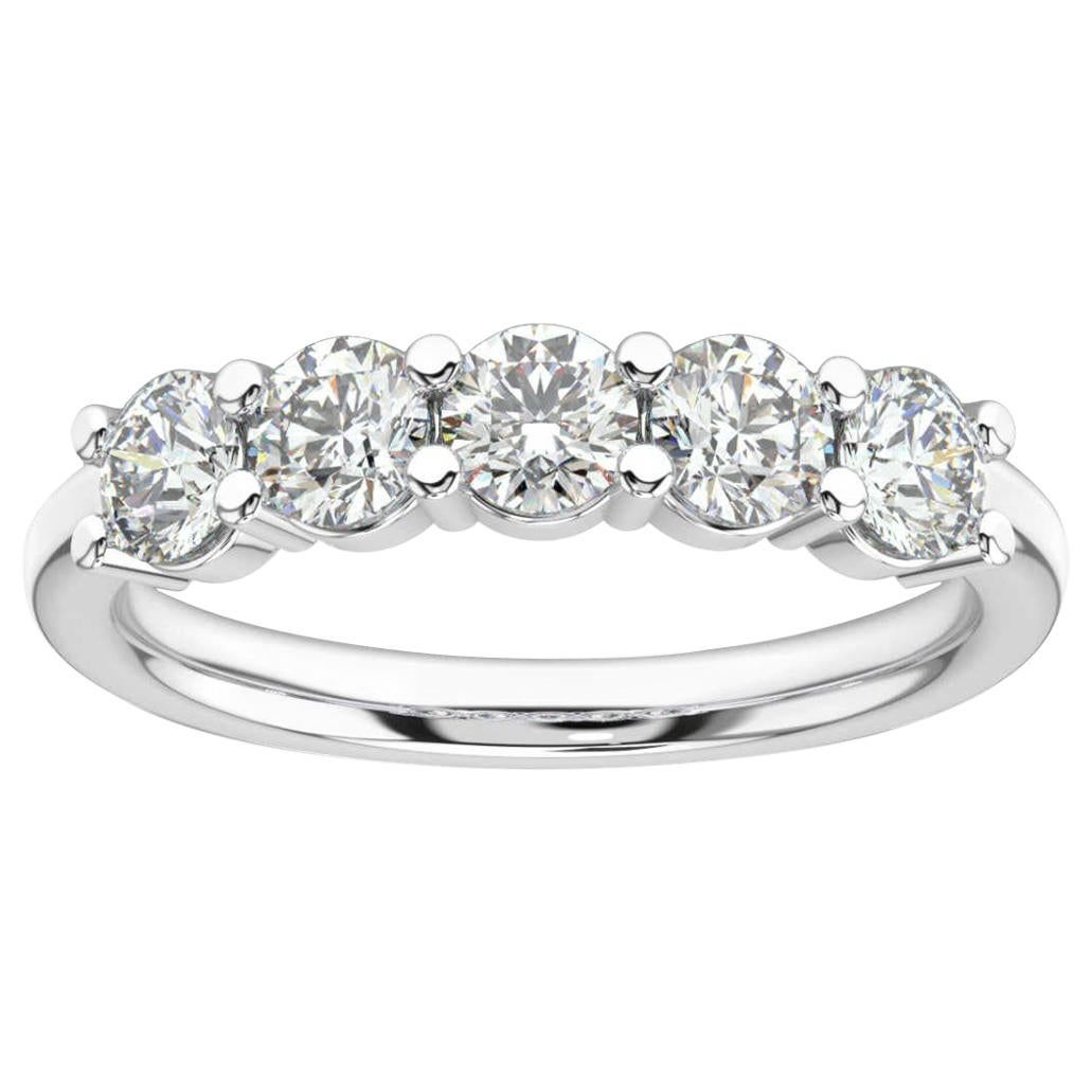 14K White Gold Helena 5 stone Diamond Ring '1 Ct. Tw' For Sale