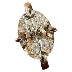 14k white gold Hidden Halo Ring Oval Cut Moissanite Ring Solitaire Ring.