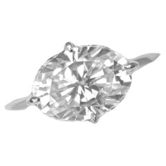 14k white gold Hidden Halo Ring Oval Cut Moissanite Ring Solitaire Ring.