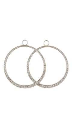 14K White Gold Hoop Accessory for Stud Earrings #16296