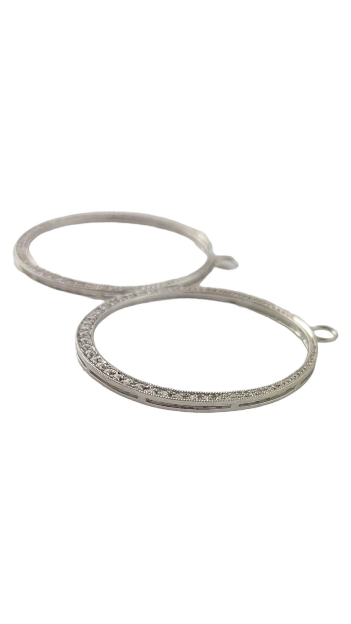 14K White Gold Hoop Accessory for Stud Earrings #16296 In Good Condition For Sale In Washington Depot, CT