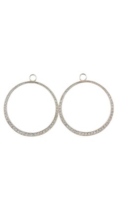 14K White Gold Hoop Accessory for Stud Earrings #16296