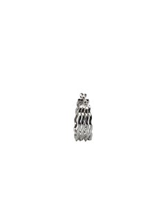 White Gold Wave Hoop Earrings