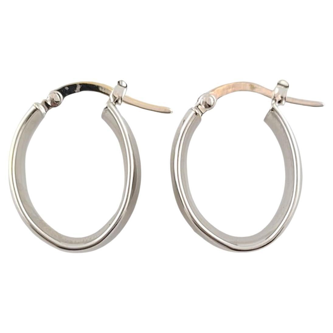 14K White Gold Huggie Hoop Earrings #16126 For Sale