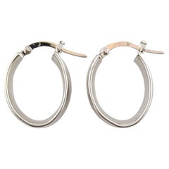 14K White Gold Huggie Hoop Earrings #16126