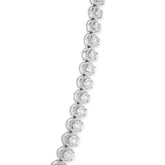 14k White Gold Illusion Diamond Graduated Tennis Necklace