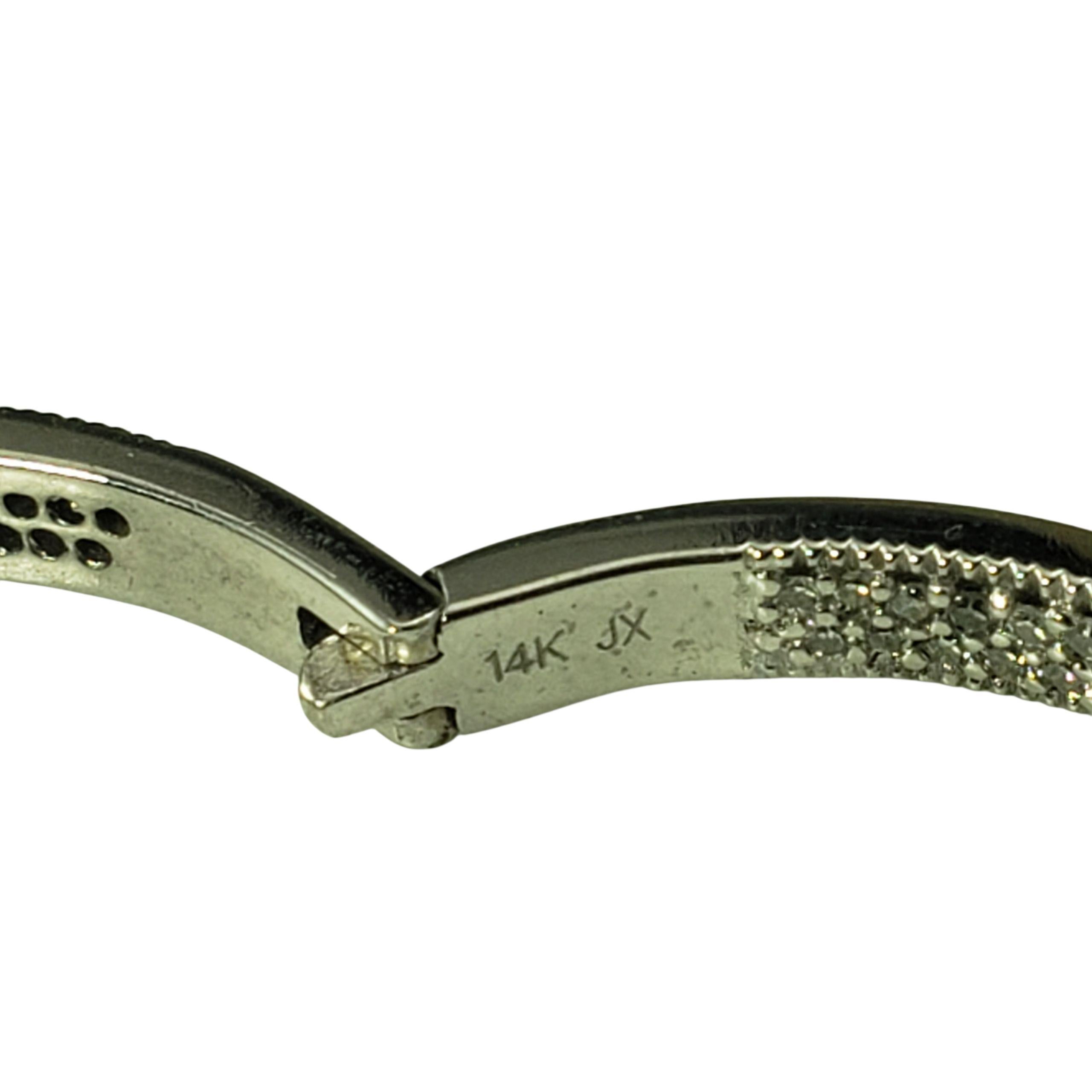 14K White Gold Inside-Out Diamond Hoop Earrings #22776 In Good Condition For Sale In Washington Depot, CT