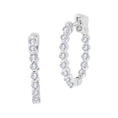 14 Karat White Gold InsideOut Hoop Diamond Earrings '4/5 Carat'