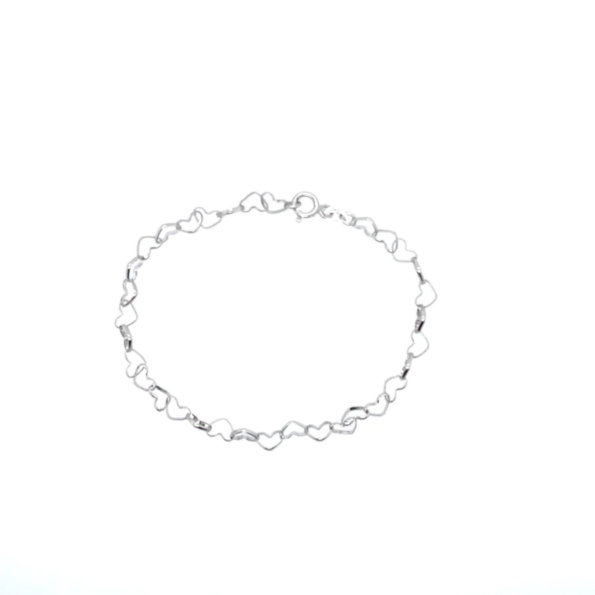 Perfect gift for your loved one or yourself, this chain of interconnected hearts is the definition of love. Comes in 14k white or yellow gold, this is a bracelet is beautiful on its own or layered. Goes perfect with the matching hearts chain