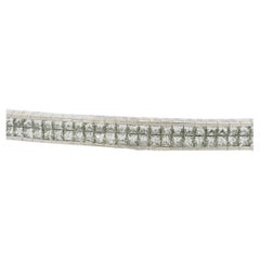 Pulsera de oro blanco de 14 quilates con dos filas de diamantes naturales de 8,31 quilates