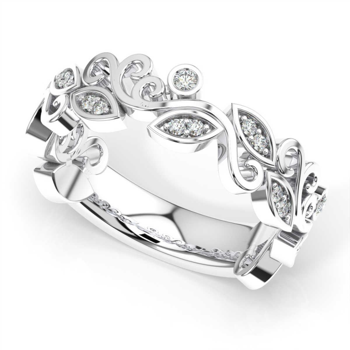Round Cut 14K White Gold Isabella Diamond Ring '1/5 Ct. tw' For Sale