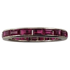 14K White Gold Lab-Created Ruby Ring Size 6.5 JAGi Certified #15791
