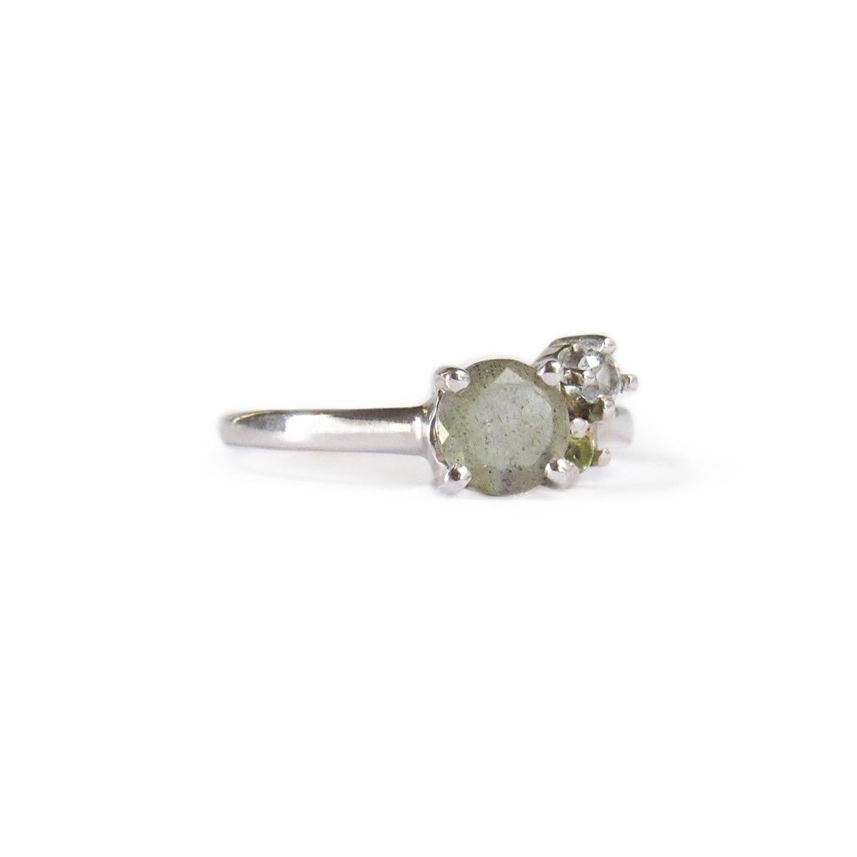 peridot and blue topaz ring