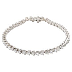 14K White Gold Ladies 3.90 Carats Diamond Tennis Bracelet