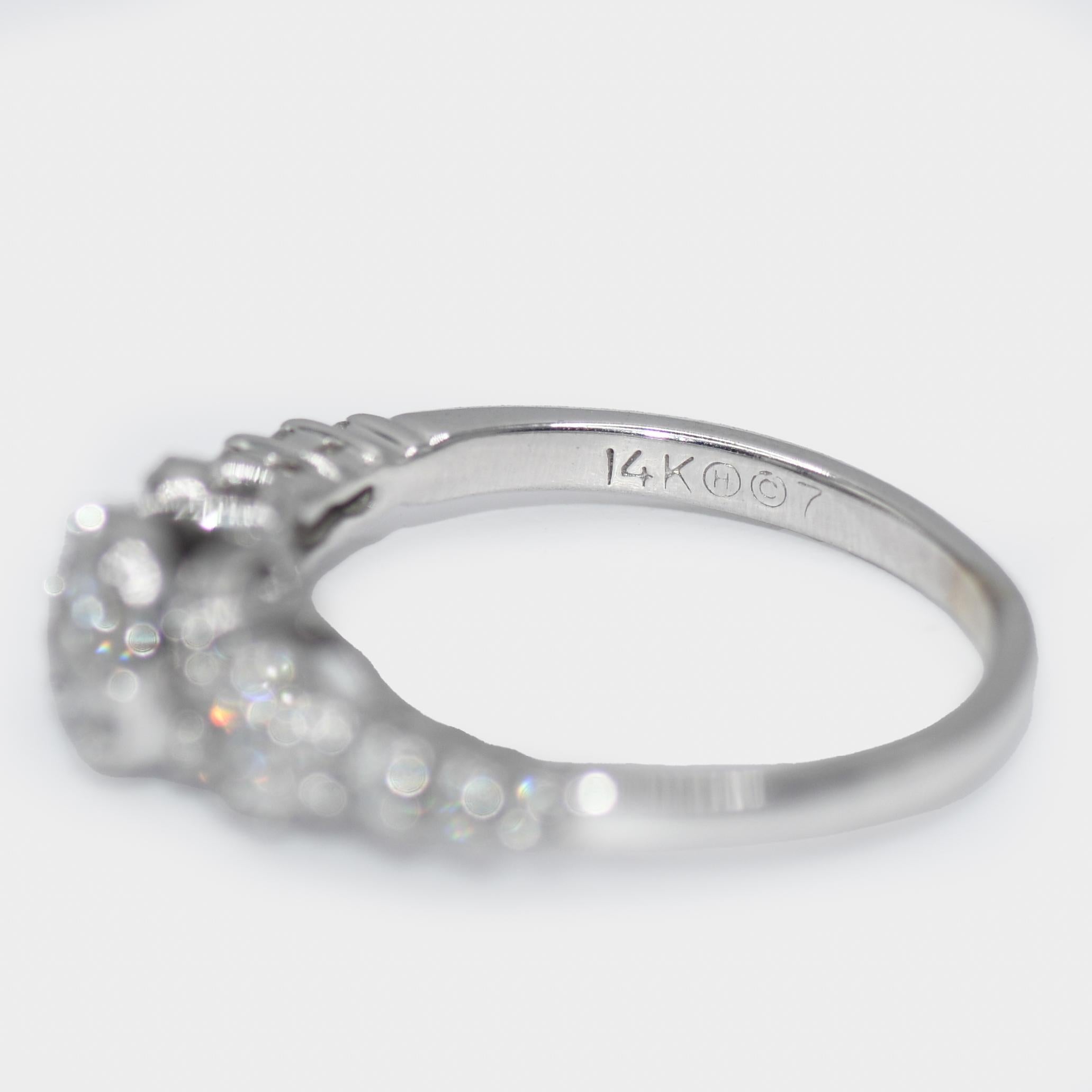 14K White Gold Ladies' Diamond Cluster Ring 0.40tdw, 2.6g For Sale 2