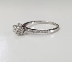 14 Karat White Gold Ladies Diamond Halo Ring