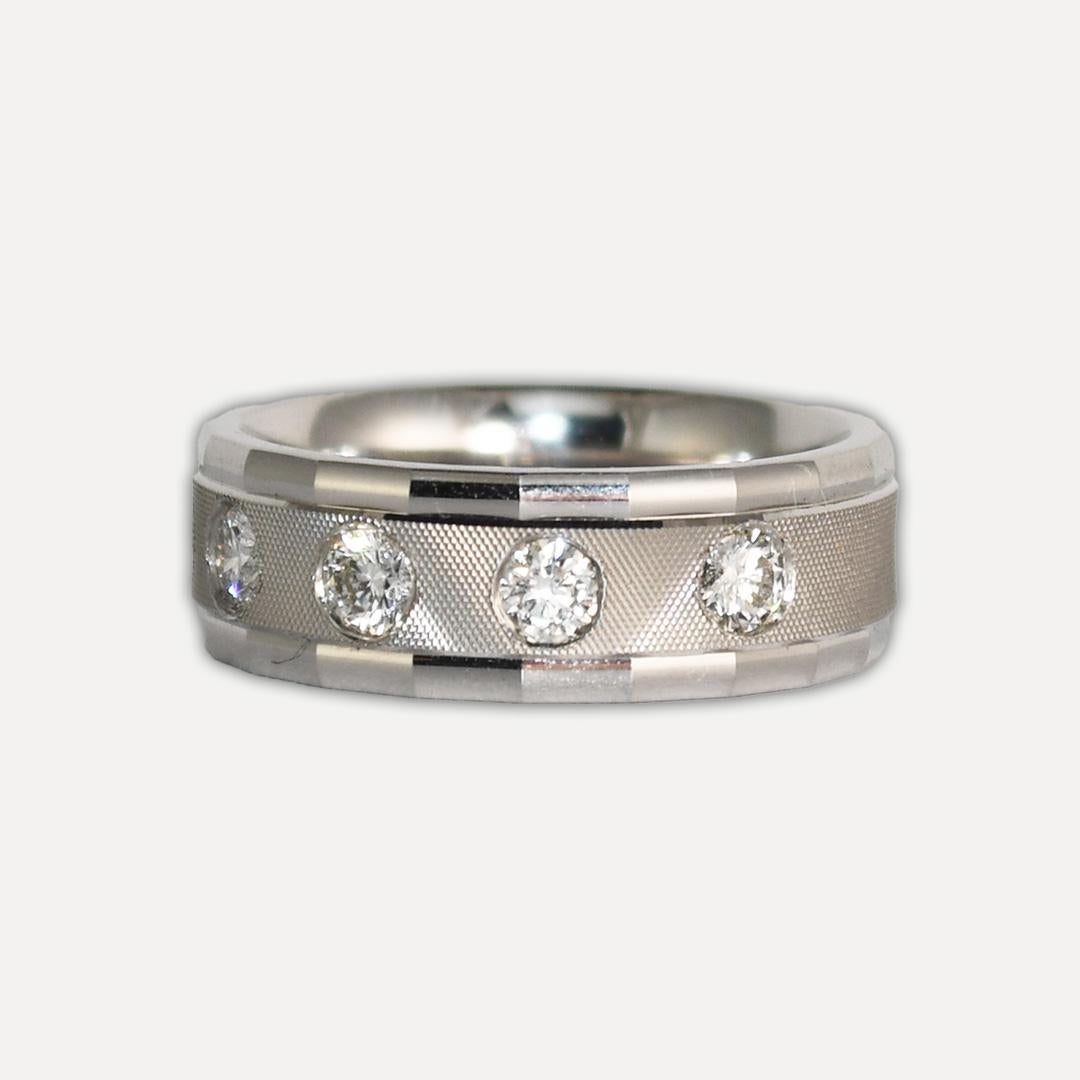 Women's or Men's 14K White Gold Ladies' Diamond Ring 0.50 ct For Sale
